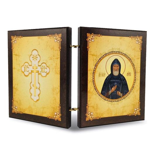 Diptych: St Ephrem Prayer, Icons of Christ and St Ephrem (Ancient Faith)