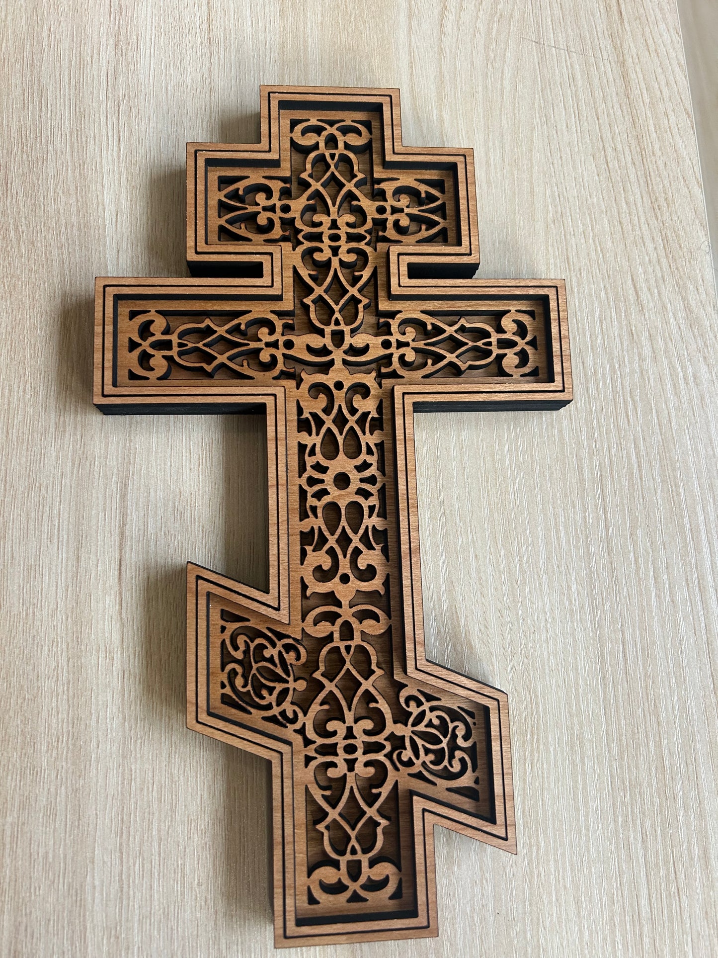 Wood Filigree Cross