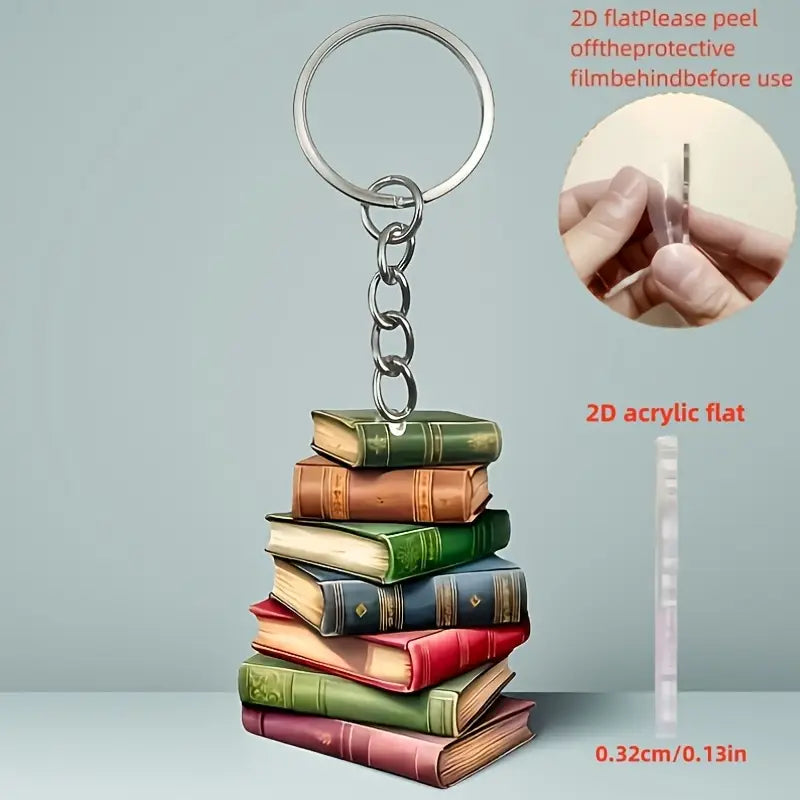 Pile of Books Key Chain2