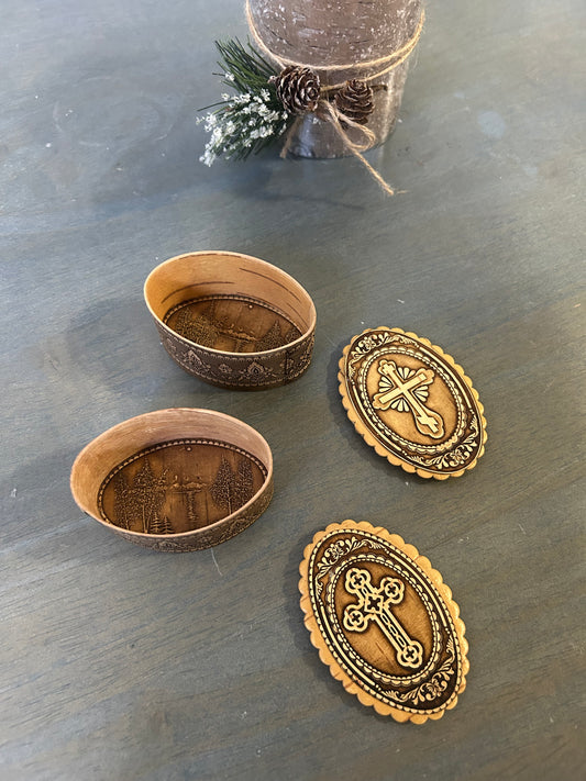 Wooden Box, Cross on birch