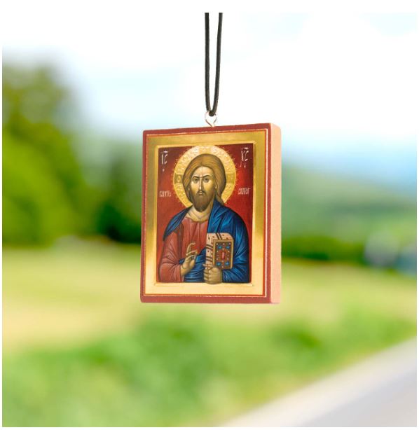 Christ / Guardian Angel Car Mirror Icon (Legacy Icons)