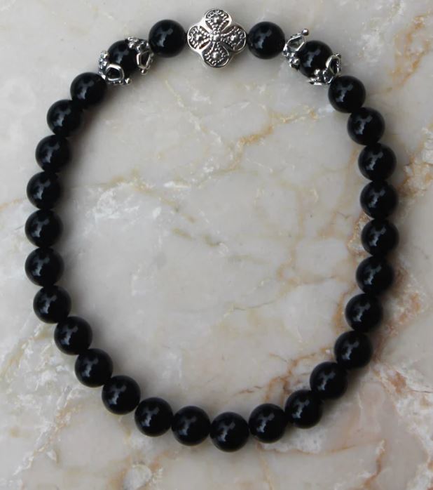 Semi-Precious Onyx Prayer Bead Bracelet (St. Tikhon's)