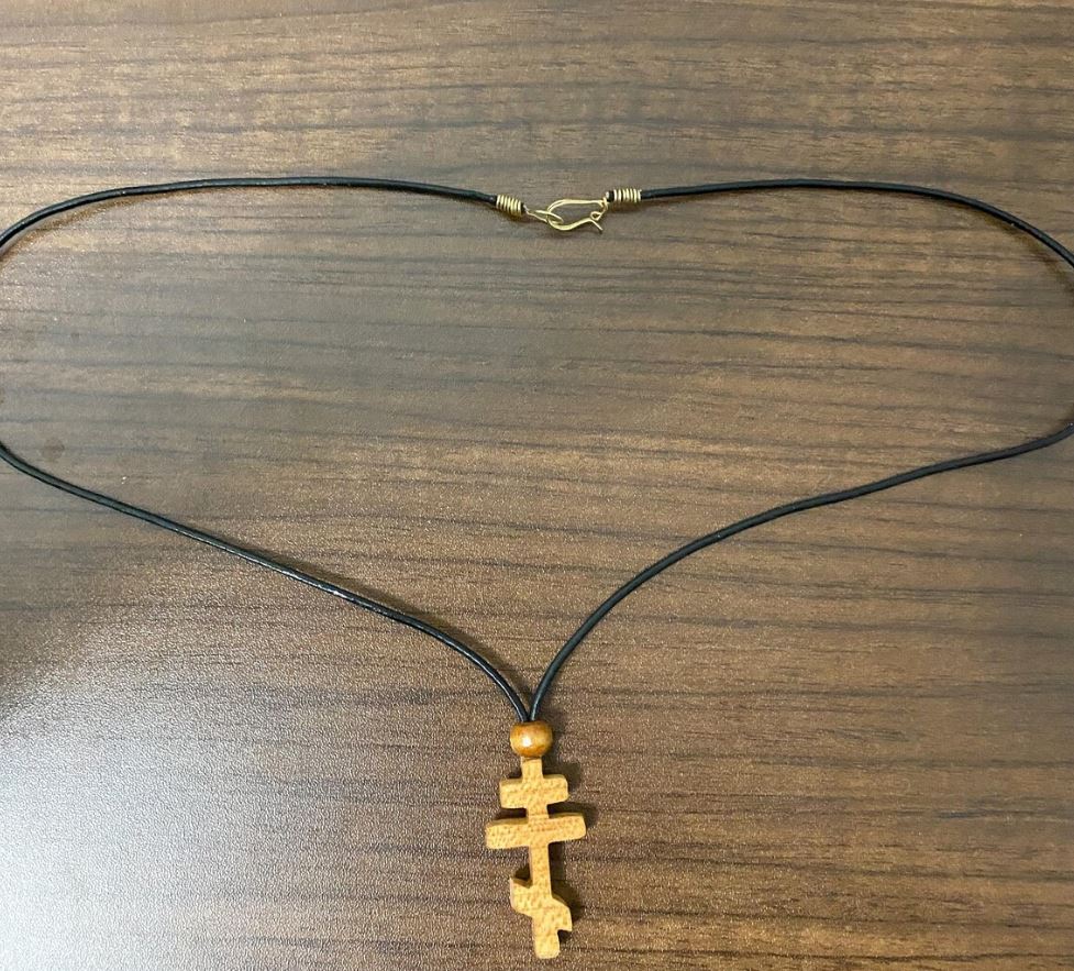 Maple Wooden Orthodox Men's Cross
