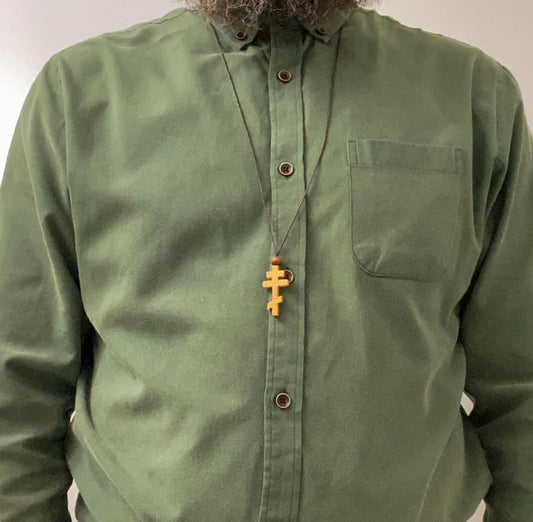 Maple Wooden Orthodox Men's Cross