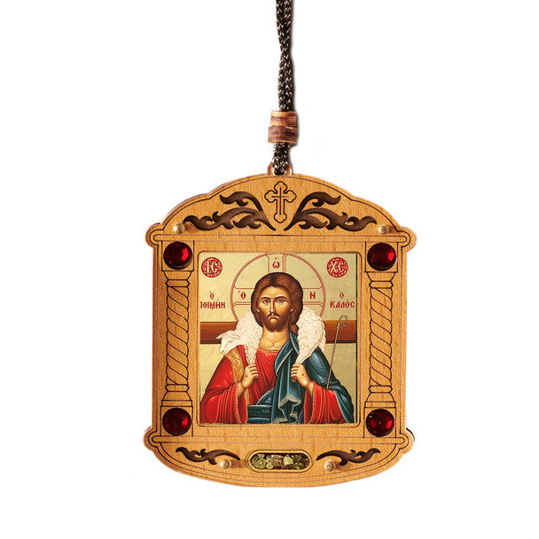 Ornament, Christ the Good Shepherd with incense