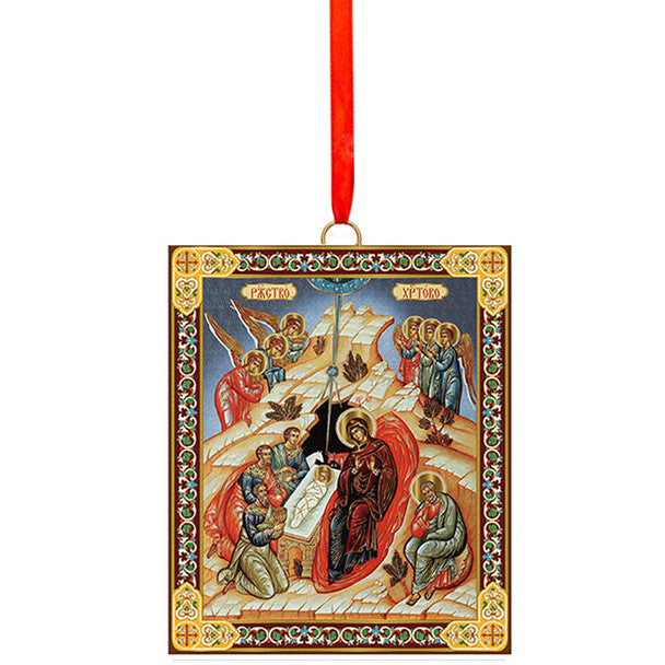 Ornament, two-sided Nativity with Wise Men