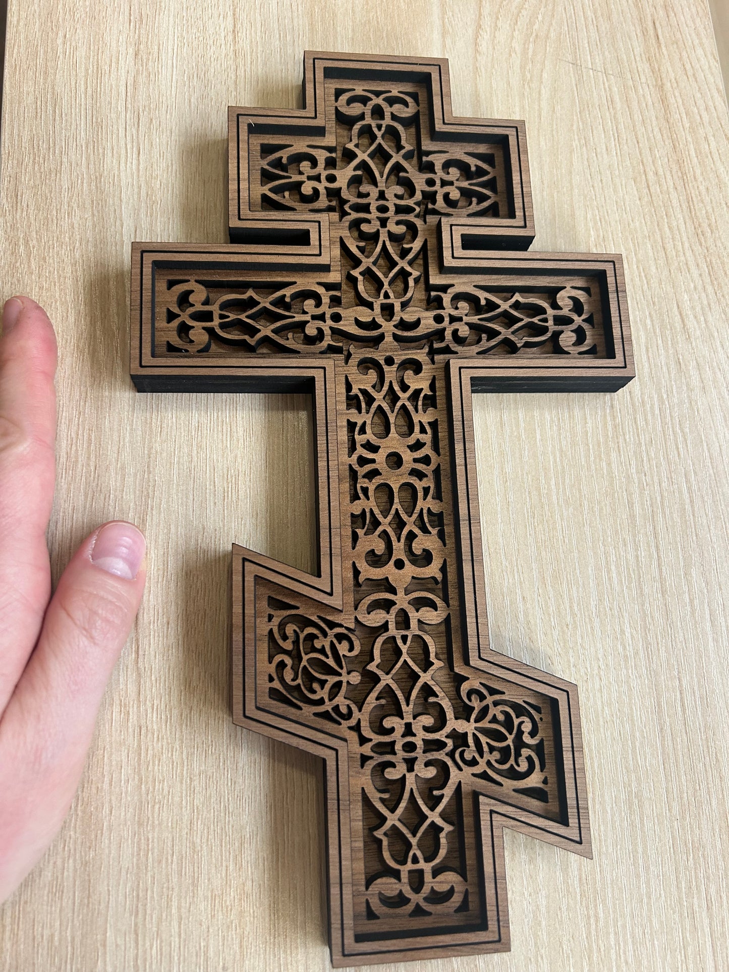 Wood Filigree Cross
