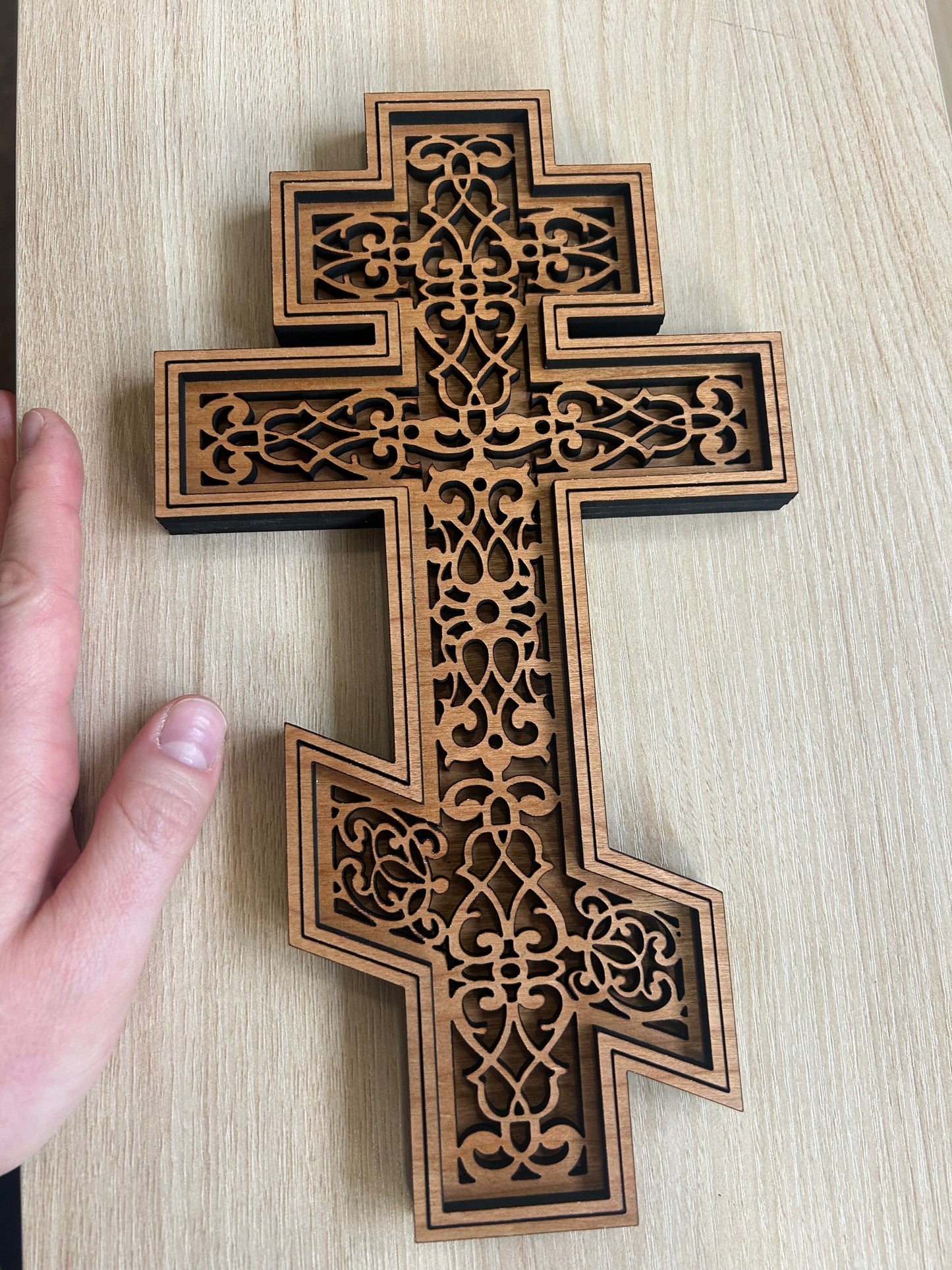 Wood Filigree Cross
