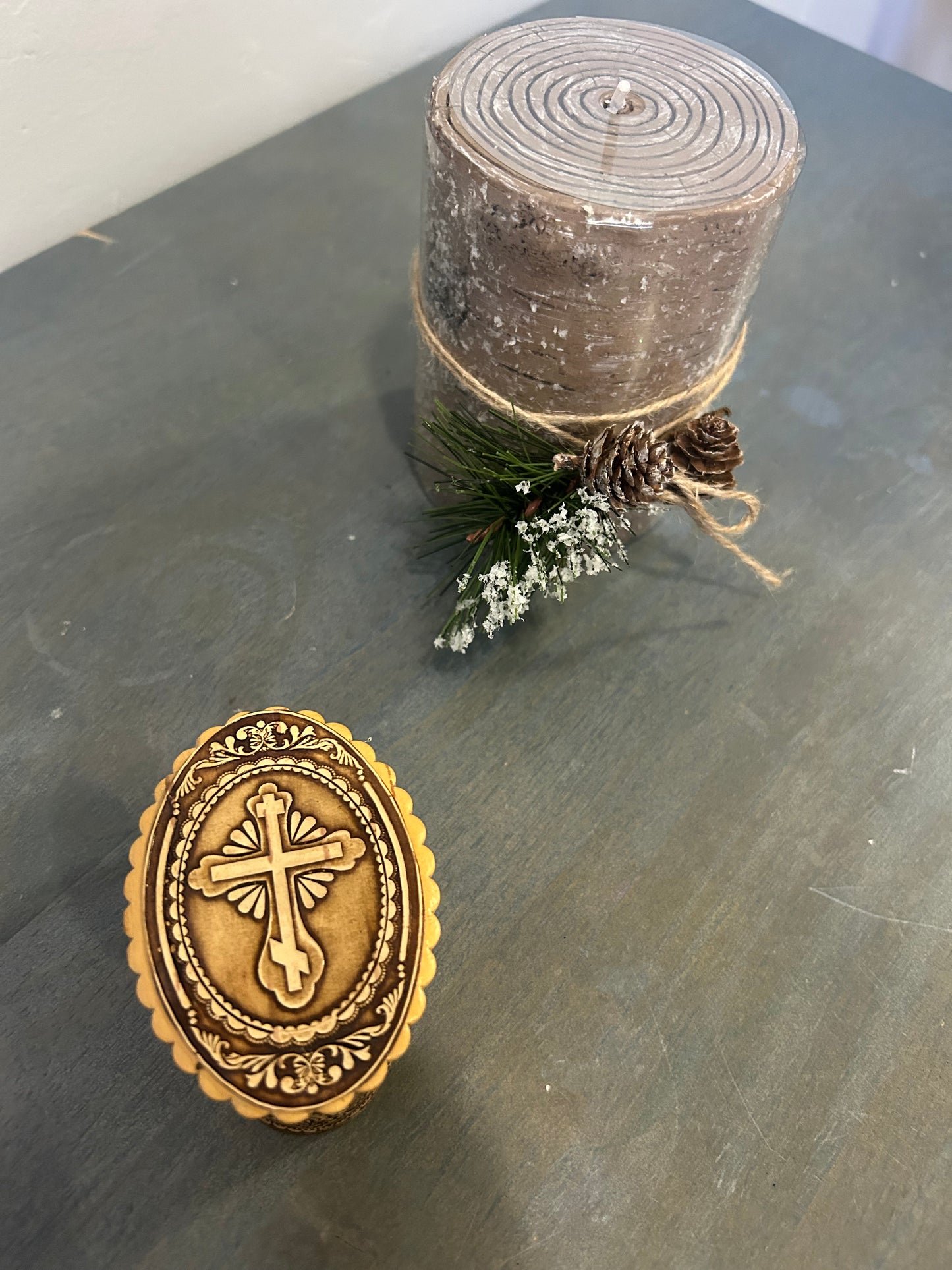 Wooden Box, Cross on birch