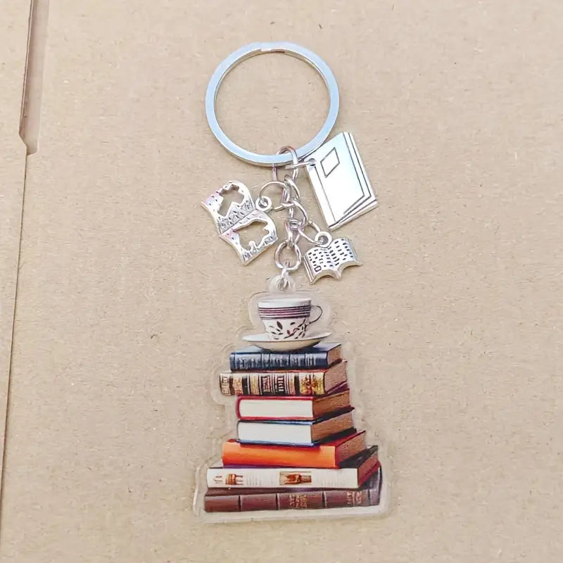 Pile of Books Key Chain1