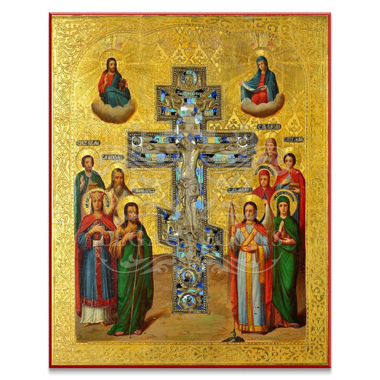 Cross of Christ With Saints Icon (Legacy Icons)