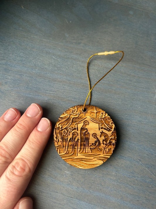 Nativity Wooden Ornament