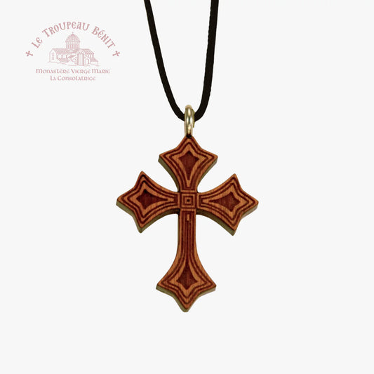 Wooden Cross Necklace - Style NE-15 (Virgin Mary Monastery)