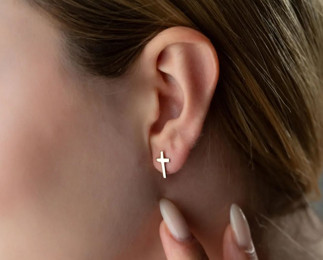 Cross Stud Earrings