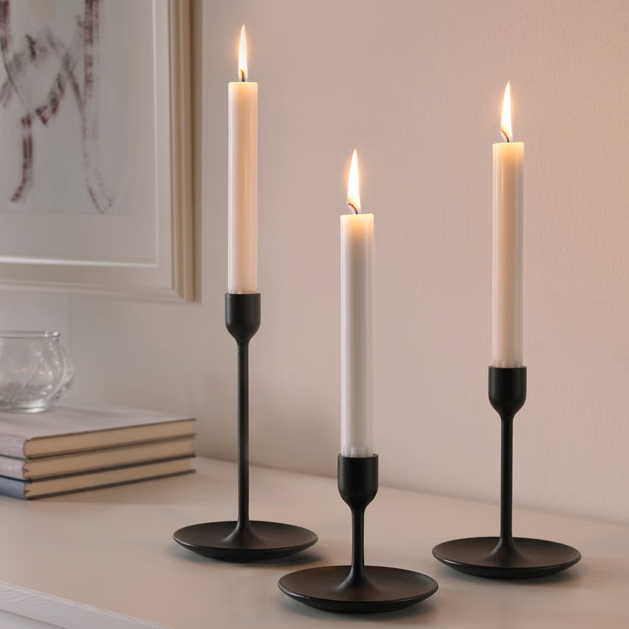 Large Candle Black Holder
