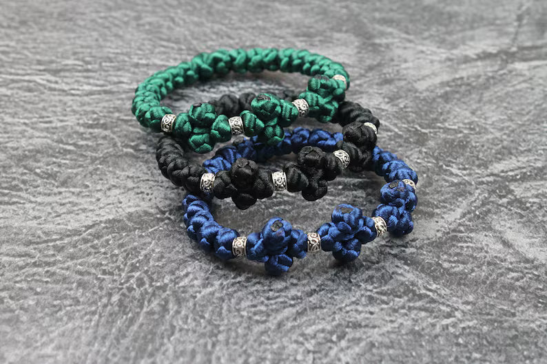 Ukraine Satin Bracelet Prayer Ropes - 20 knot plus 3 crosses